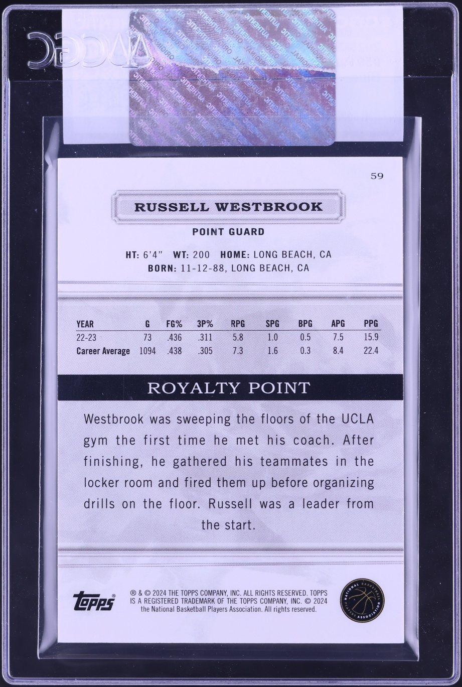 2023 Topps Royalty Blue Russell Westbrook /25 #59 CGC AUTH