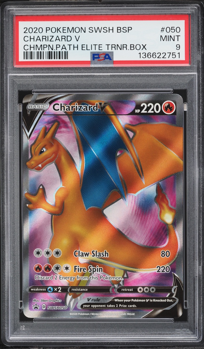 2020 Pokemon Sword & Shield Promo Champion's Path ETB Full Art Charizard V #SWSH050 PSA 9 MINT