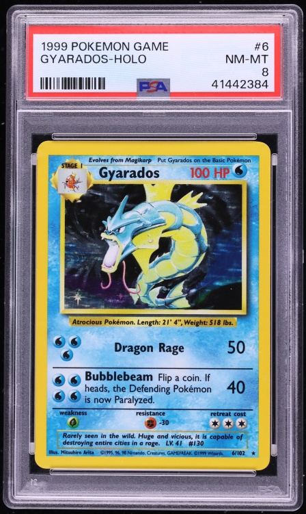 1999 Pokemon Base Set Holo Gyarados #6 PSA 8 NM-MT