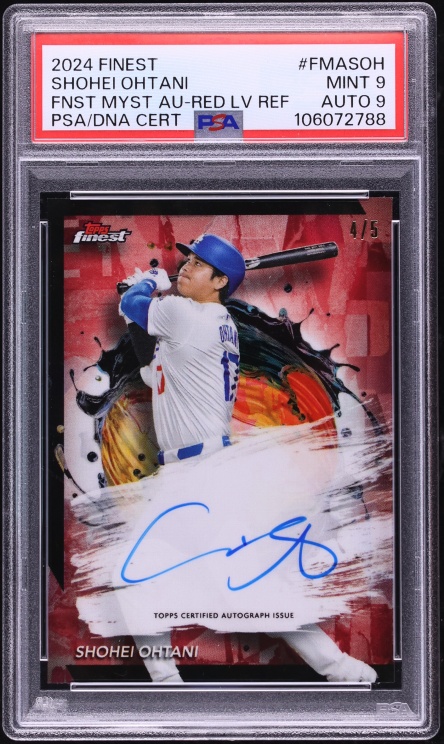 2024 Finest Mystery Redemption Red Lava Refractor Shohei Ohtani AUTO DNA 9 /5 #FMA-SOH PSA 9