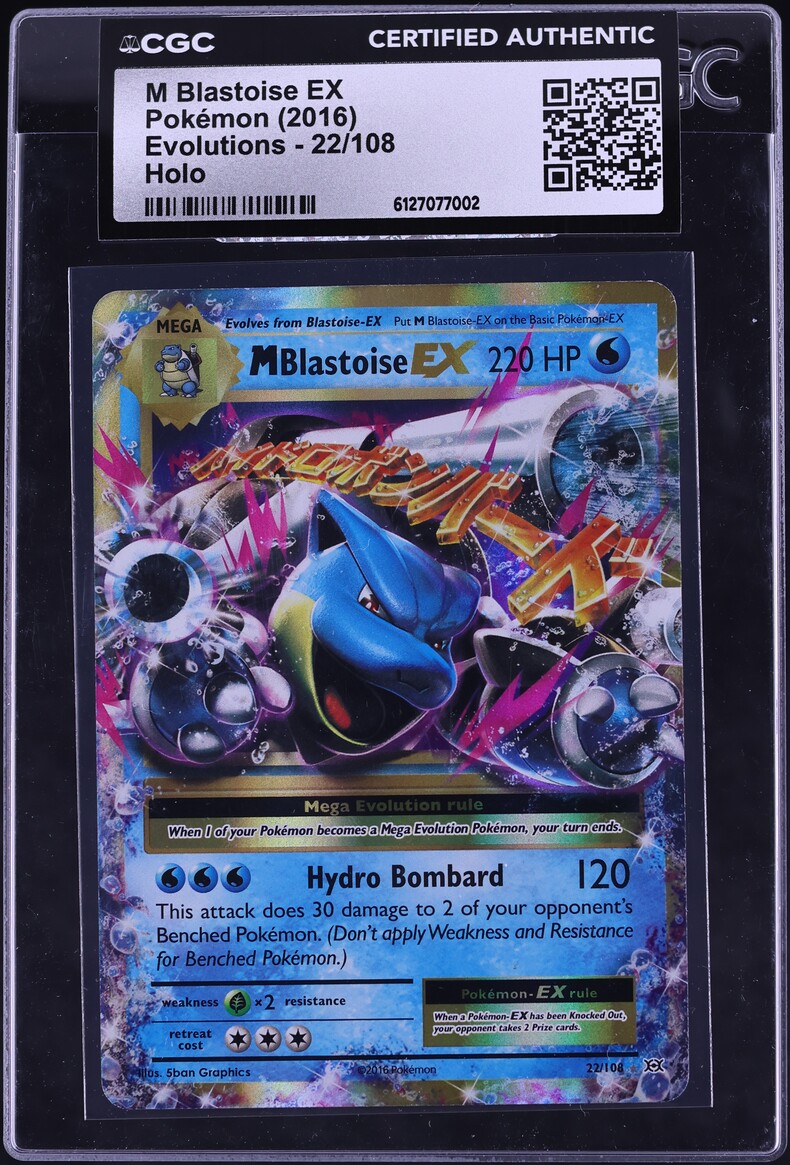 2016 Pokemon XY Evolutions Holo M Blastoise EX #22 CGC AUTH