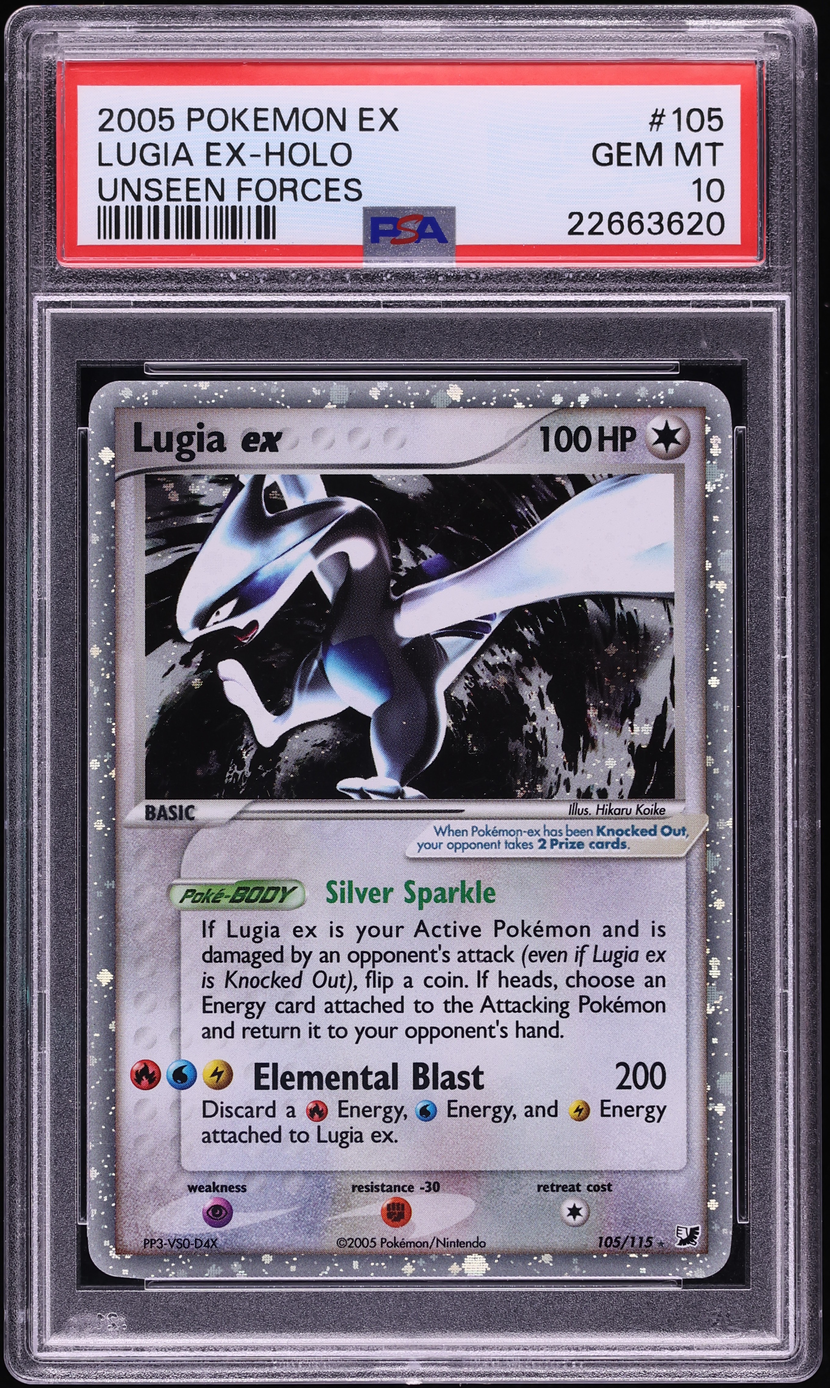 2005 Pokemon EX Unseen Forces Holo Lugia Ex #105 PSA 10 GEM MINT