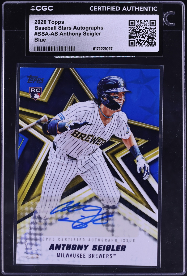 2026 Topps Baseball Stars Blue Anthony Seigler ROOKIE AUTO /150 #BSA-AS CGC AUTH