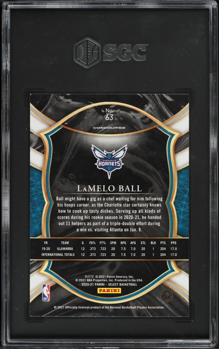 2020 Select Concourse Blue Retail LaMelo Ball ROOKIE #63 SGC 10 GEM MINT