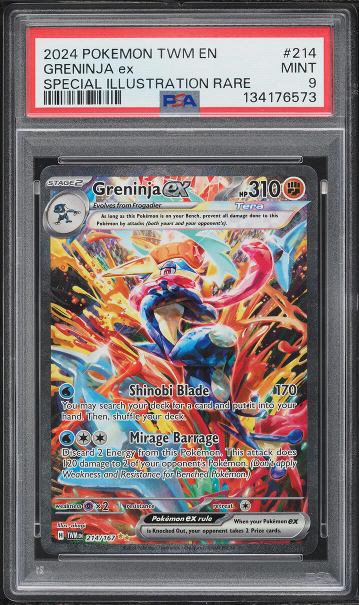 2024 Pokemon Scarlet & Violet Twilight Masquerade SIR Greninja ex #214 PSA 9 MINT