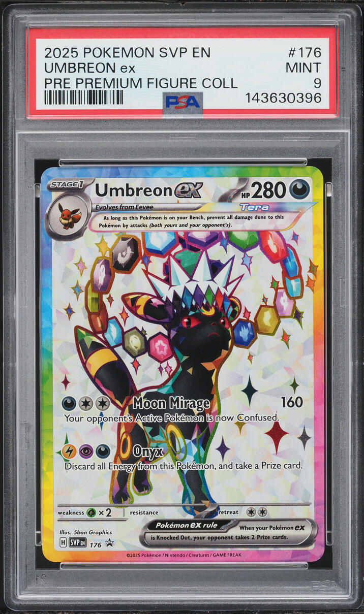 2025 Pokemon SV Promo Prismatic Evolutions Premium Figure Full Art Umbreon EX #176 PSA 9 MINT
