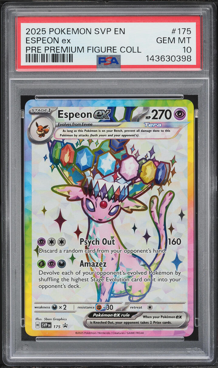 2025 Pokemon Scarlet & Violet Promo Pre Premium Full Art Espeon EX #175 PSA 10 GEM MINT