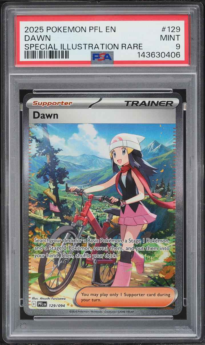 2025 Pokemon Scarlet & Violet Phantasmal Flames SIR Dawn #129 PSA 9 MINT