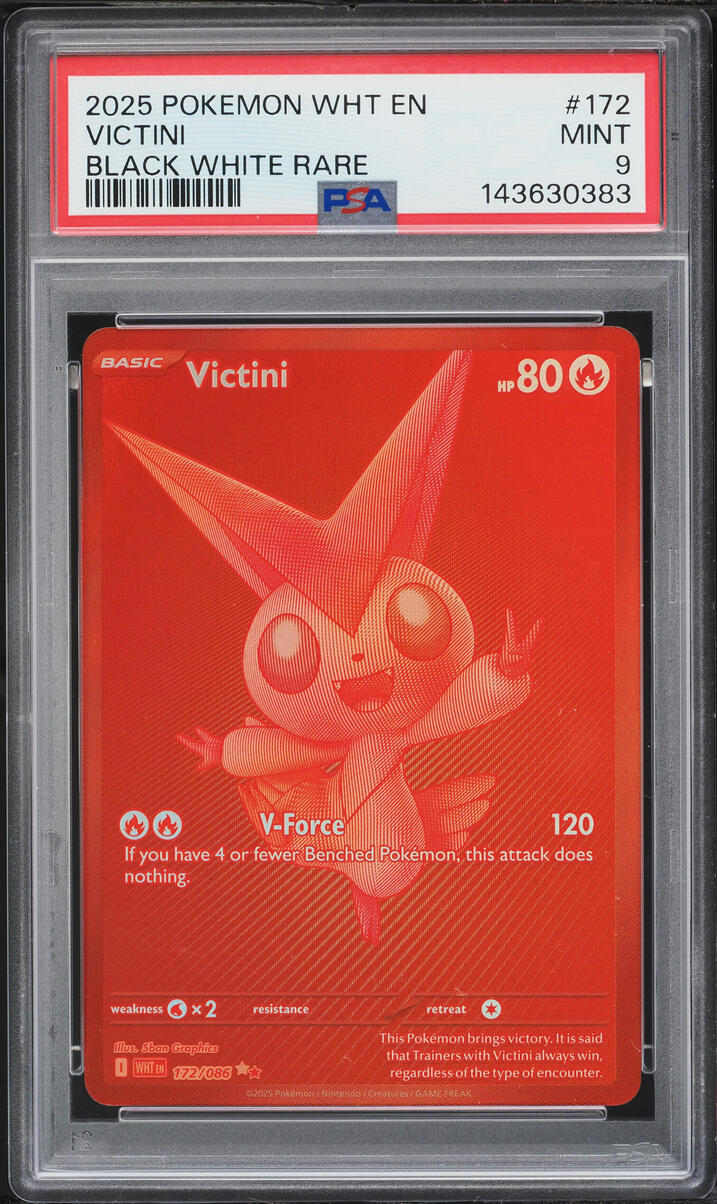 2025 Pokemon Scarlet & Violet White Flare BWR Victini #172 PSA 9 MINT