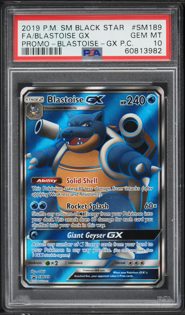 2019 Pokemon Sun & Moon Promo Premium Full Art Blastoise GX #SM189 PSA 10 GEM MINT