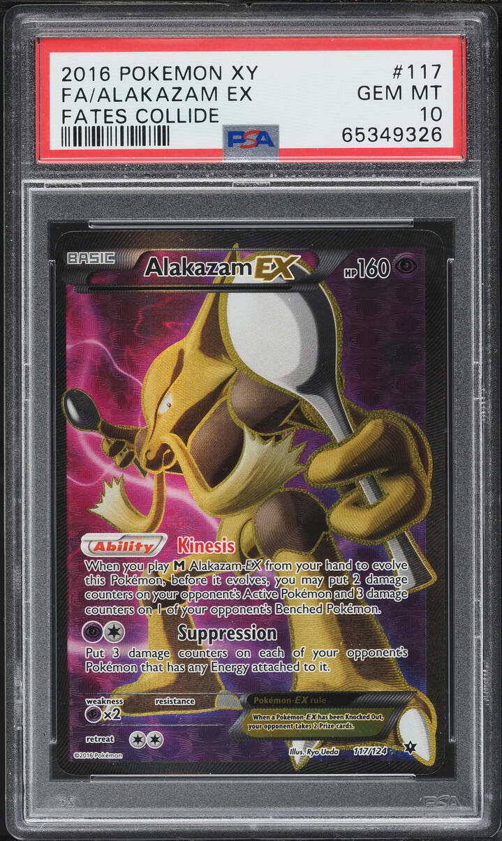 2016 Pokemon XY Fates Collide Full Art Alakazam EX #117 PSA 10 GEM MINT