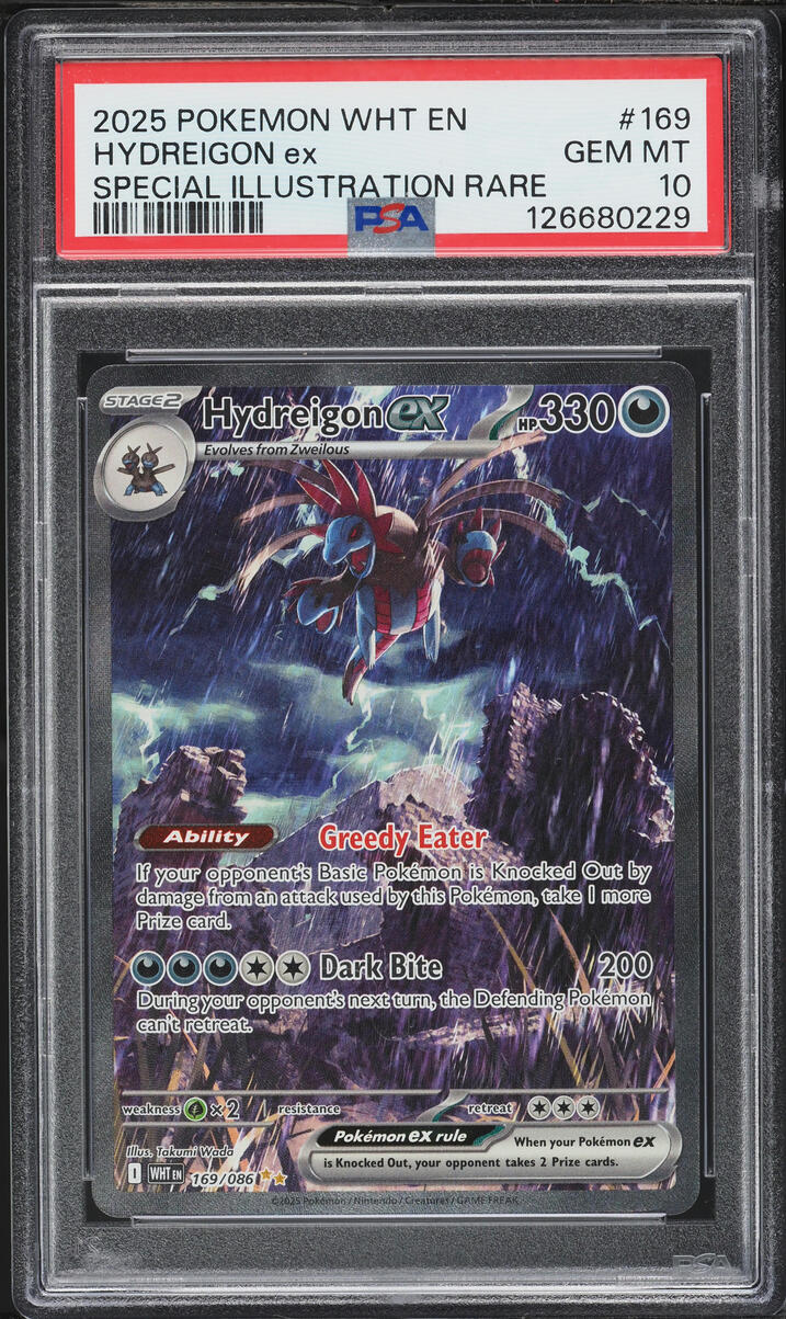 2025 Pokemon Scarlet & Violet White Flare SIR Hydreigon ex #169 PSA 10 GEM MINT