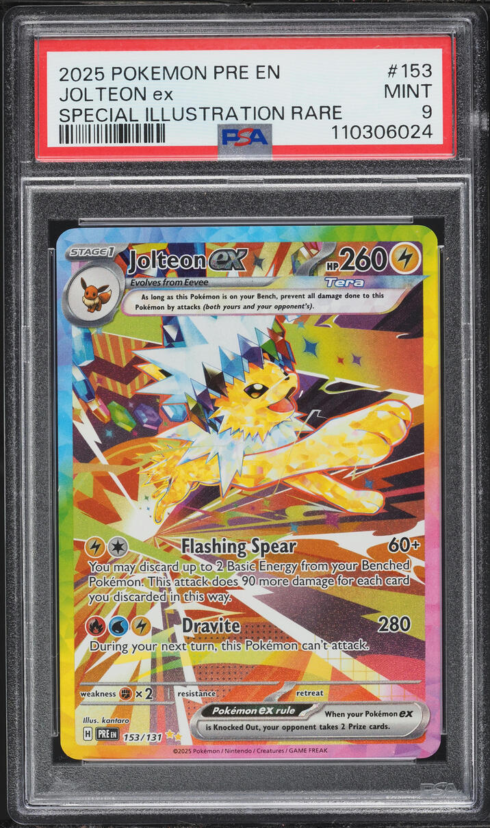 2025 Pokemon Scarlet & Violet Prismatic Evolutions SIR Jolteon ex #153 PSA 9 MINT