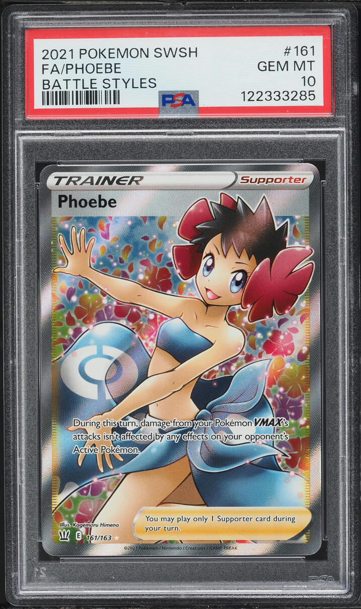 2021 Pokemon Sword & Shield Battle Styles Full Art Phoebe #161 PSA 10 GEM MINT