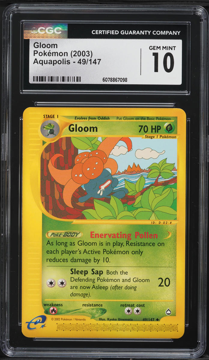 2003 Pokemon Aquapolis Gloom #49 CGC 10 GEM MINT