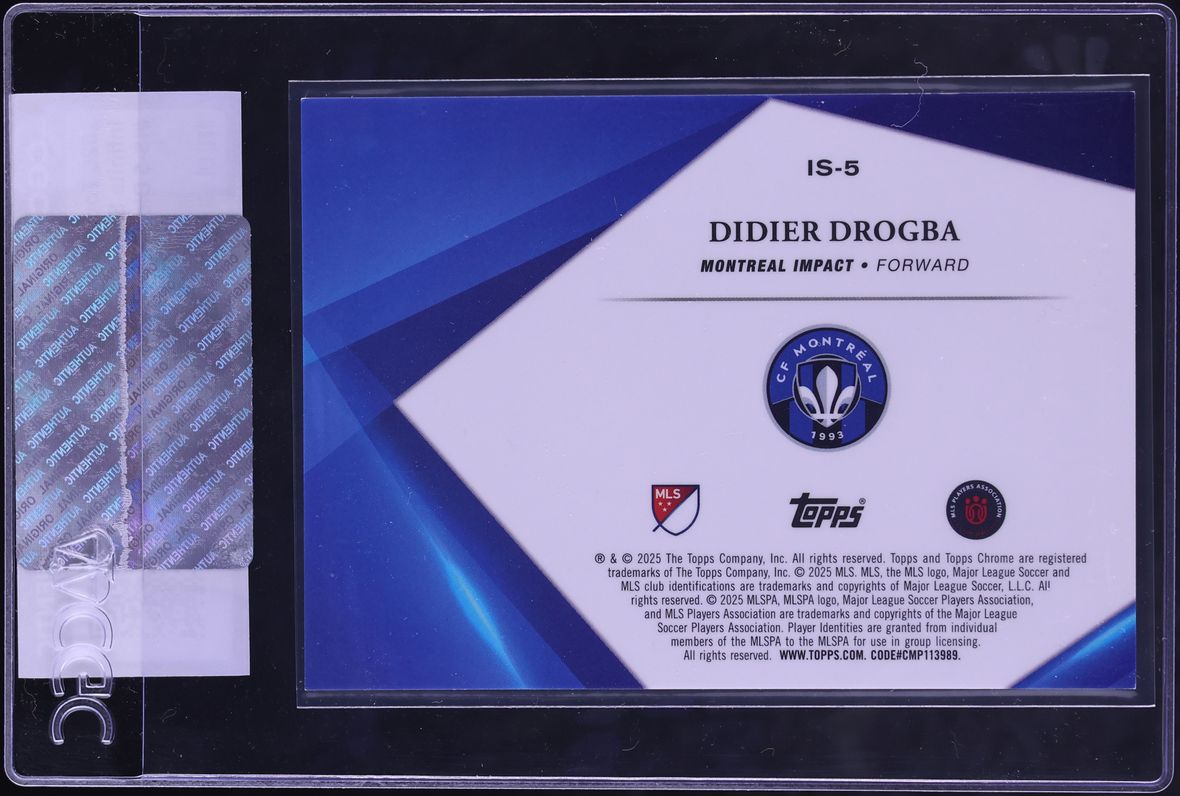 2025 Topps Chrome Sapphire MLS Infinite Sapphire Didier Drogba #IS-5 CGC AUTH