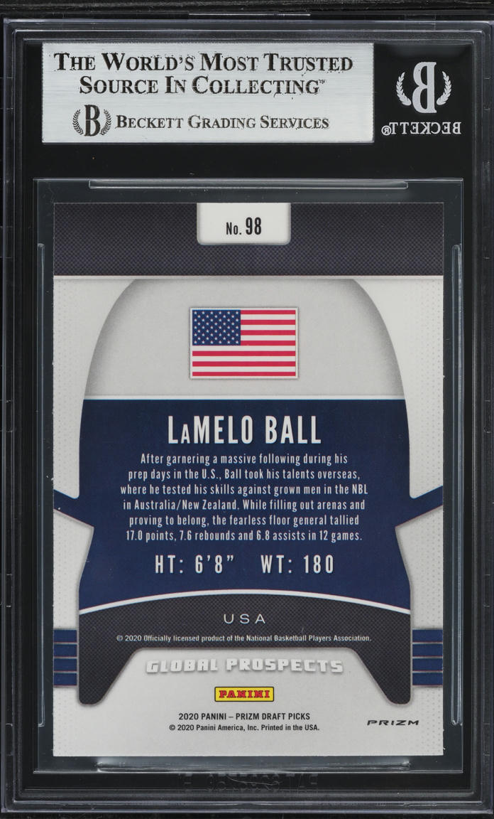 2020 Panini Prizm Draft Picks Silver LaMelo Ball ROOKIE #98 BGS 8.5 NM-MT+