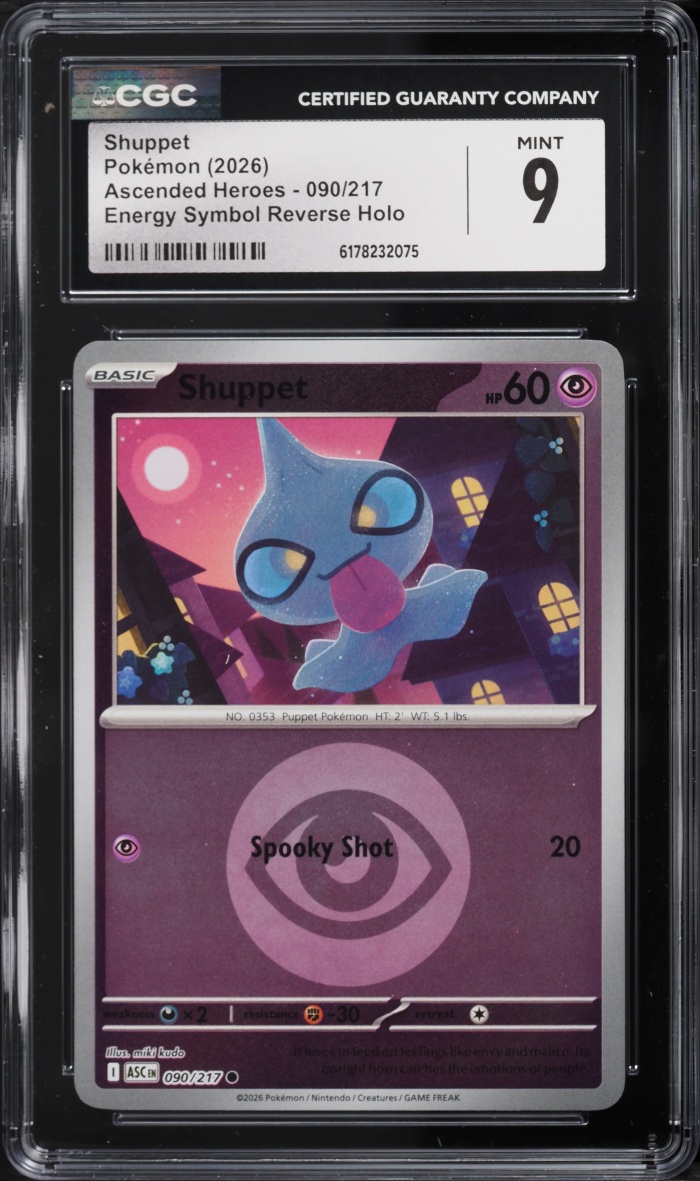 2026 Pokemon Mega Evolution Ascended Heroes Energy Symbol Reverse Holo Shuppet #090 CGC 9 MINT