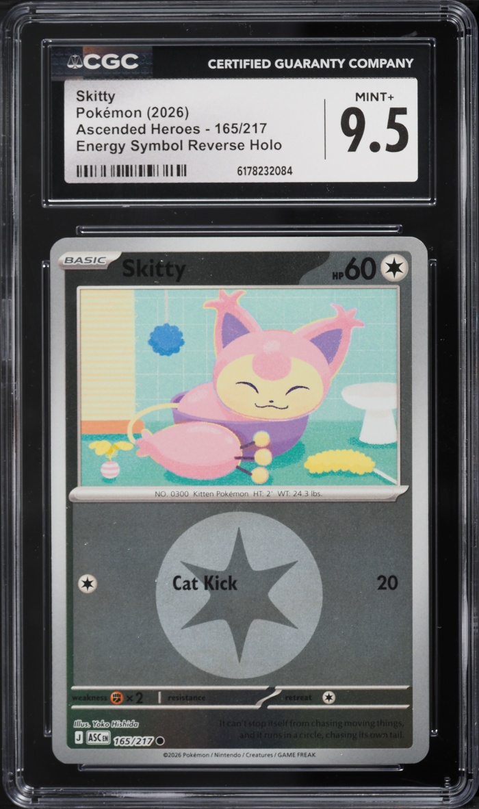 2026 Pokemon Mega Evolution Ascended Heroes Energy Symbol Reverse Holo Skitty #165 CGC 9.5