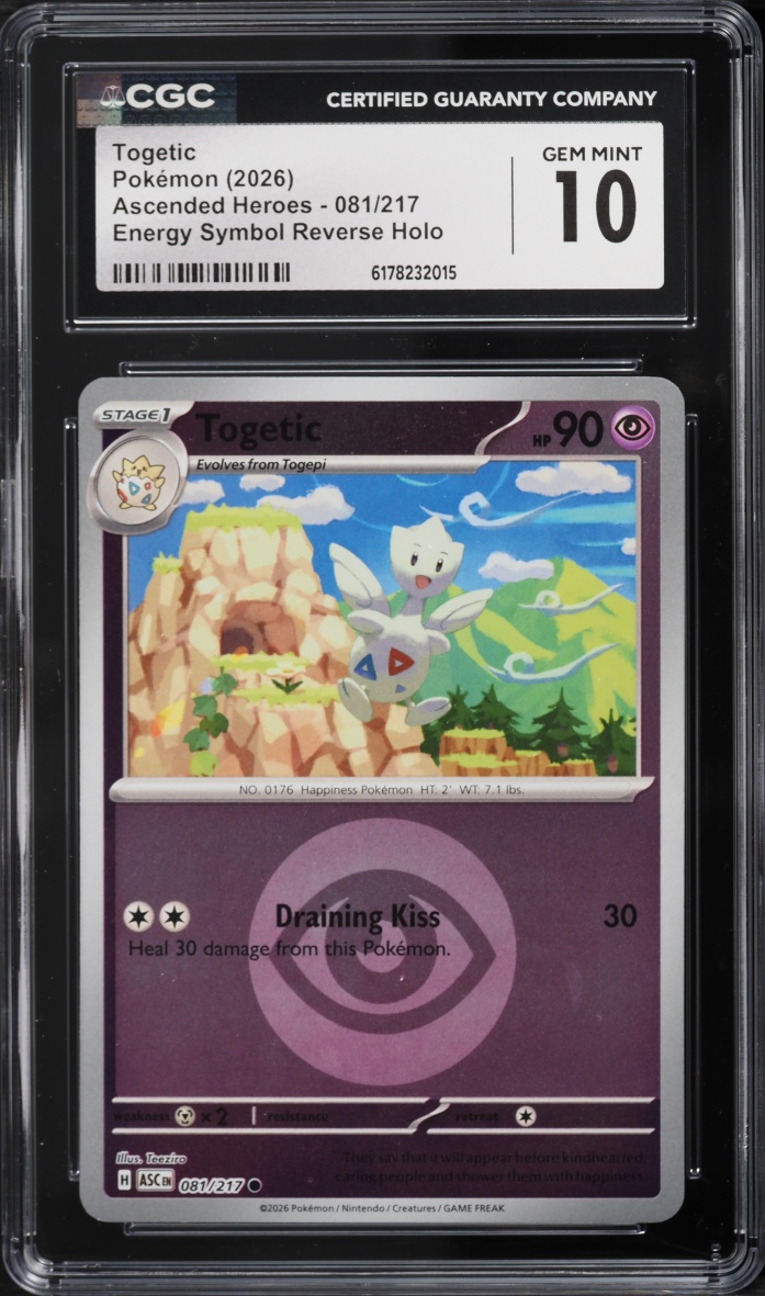 2026 Pokemon Mega Evolution Ascended Heroes Energy Symbol Reverse Holo Togetic #081 CGC 10 GEM