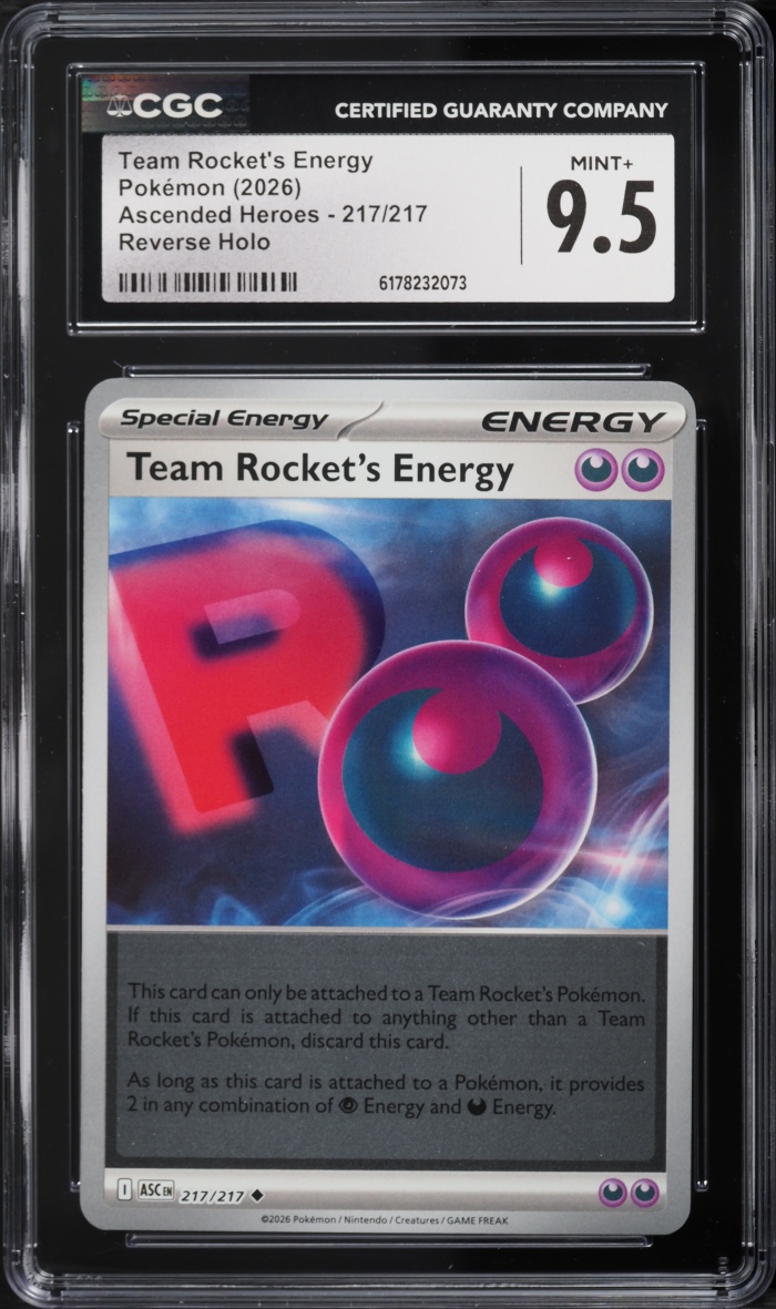 2026 Pokemon Mega Evolution Ascended Heroes Reverse Holo Team Rocket's Energy #217 CGC 9.5