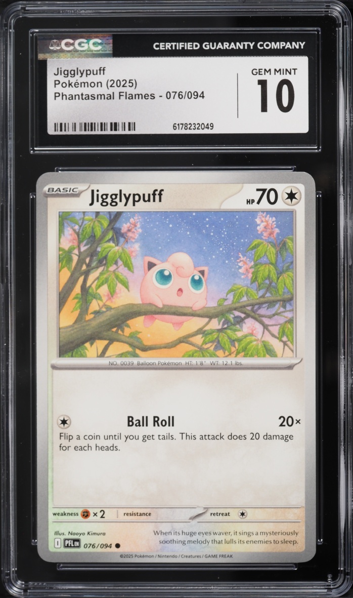 2025 Pokemon Mega Evolution Phantasmal Flames Jigglypuff #076 CGC 10 GEM MINT