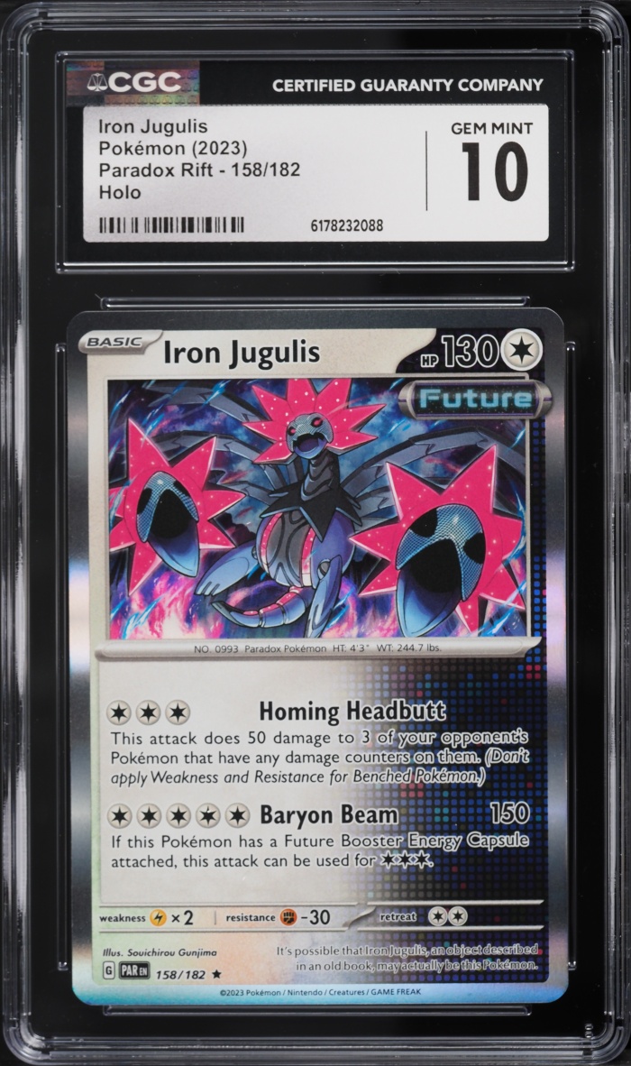 2023 Pokemon Scarlet & Violet Paradox Rift Holo Iron Jugulis #158 CGC 10 GEM MINT