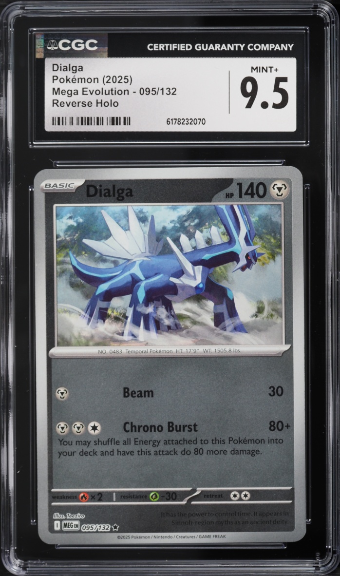 2025 Pokemon Mega Evolution Reverse Holo Dialga #095 CGC 9.5 MINT+