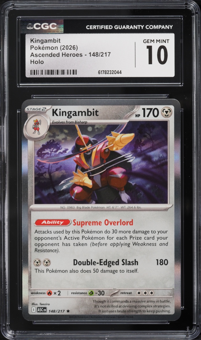 2026 Pokemon Mega Evolution Ascended Heroes Holo Kingambit #148 CGC 10 GEM MINT