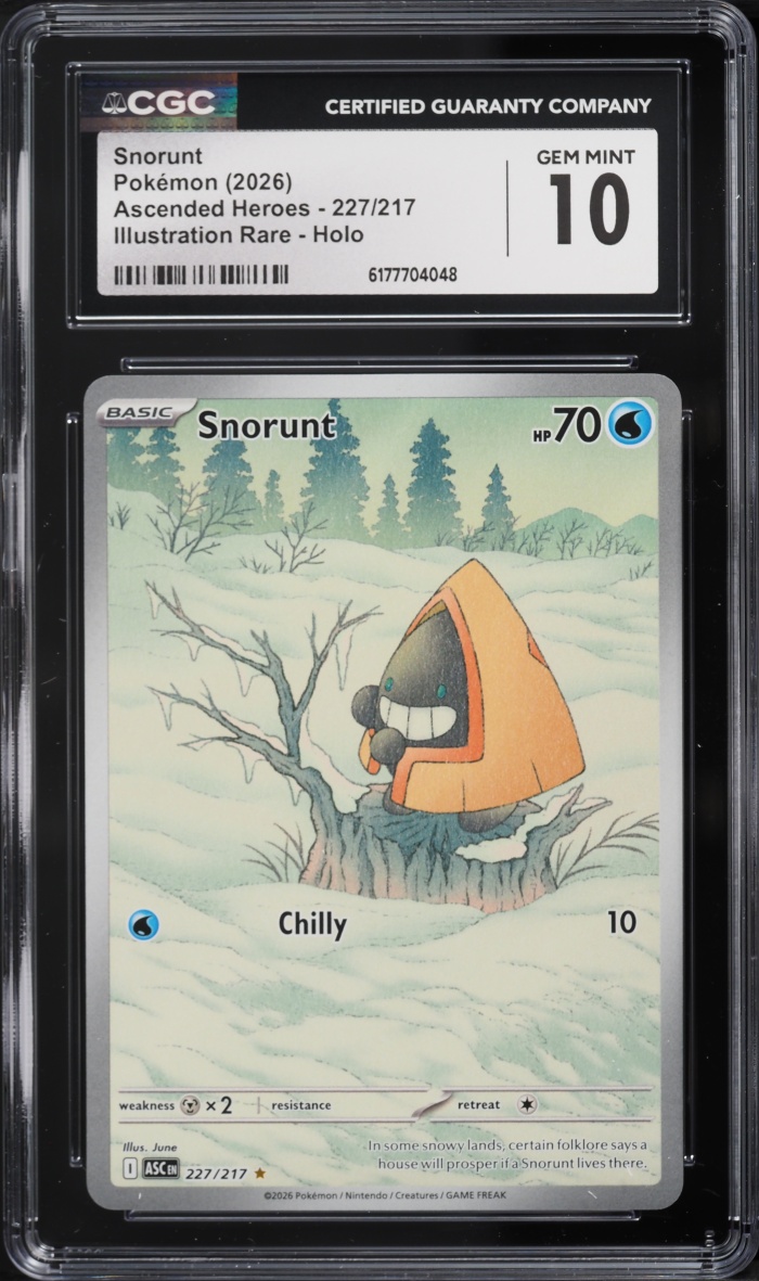 2026 Pokemon Mega Evolution Ascended Heroes IR Snorunt #227 CGC 10 GEM MINT