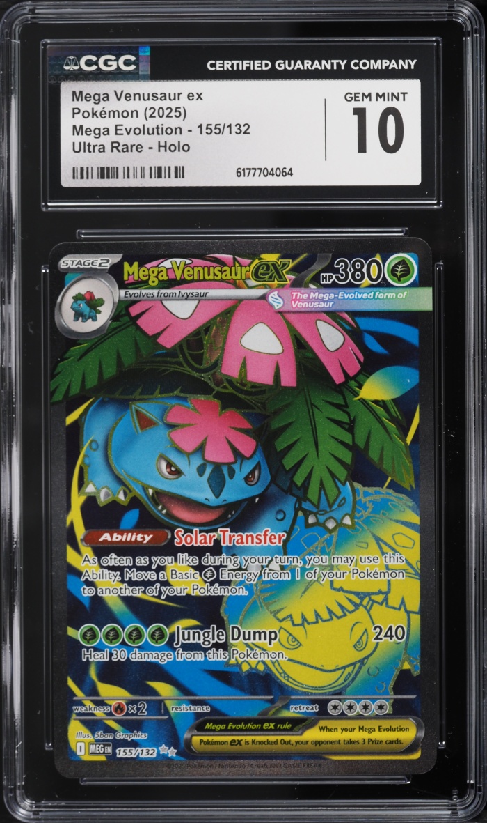 2025 Pokemon Mega Evolution Full Art Mega Venusaur ex #155 CGC 10 GEM MINT