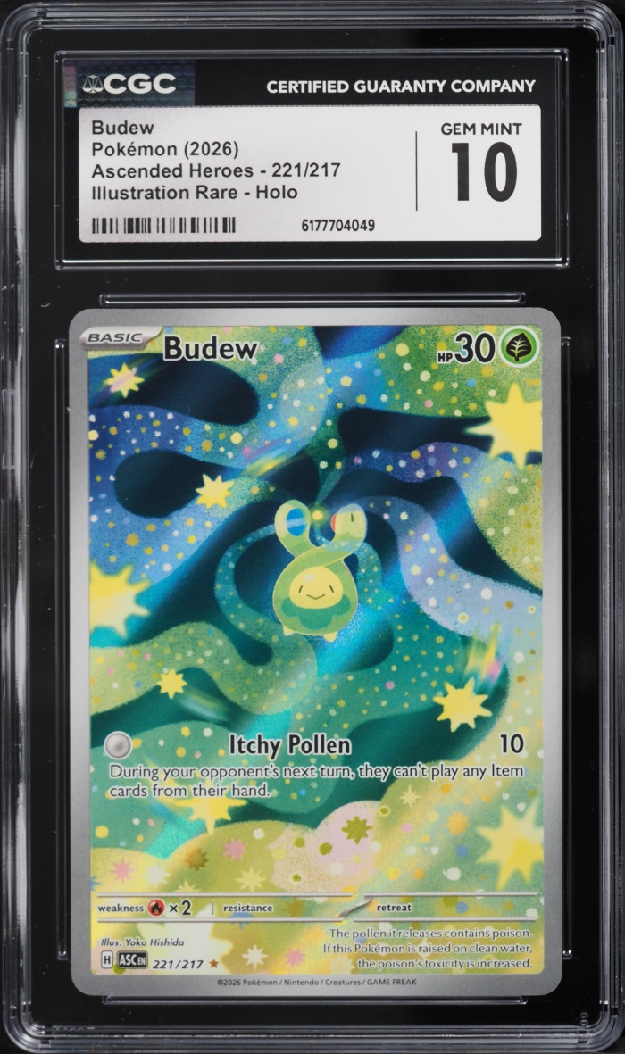 2026 Pokemon Mega Evolution Ascended Heroes IR Budew #221 CGC 10 GEM MINT