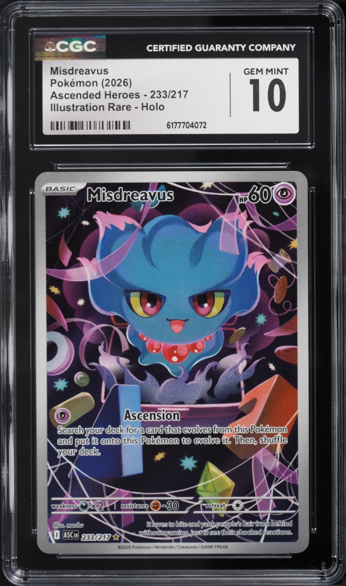 2026 Pokemon Mega Evolution Ascended Heroes IR Misdreavus #233 CGC 10 GEM MINT