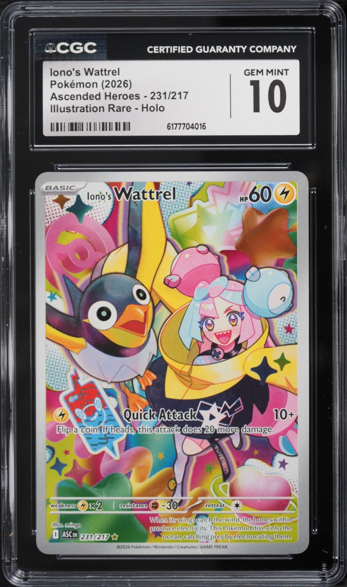 2026 Pokemon Mega Evolution Ascended Heroes IR Iono's Wattrel #231 CGC 10 GEM MINT