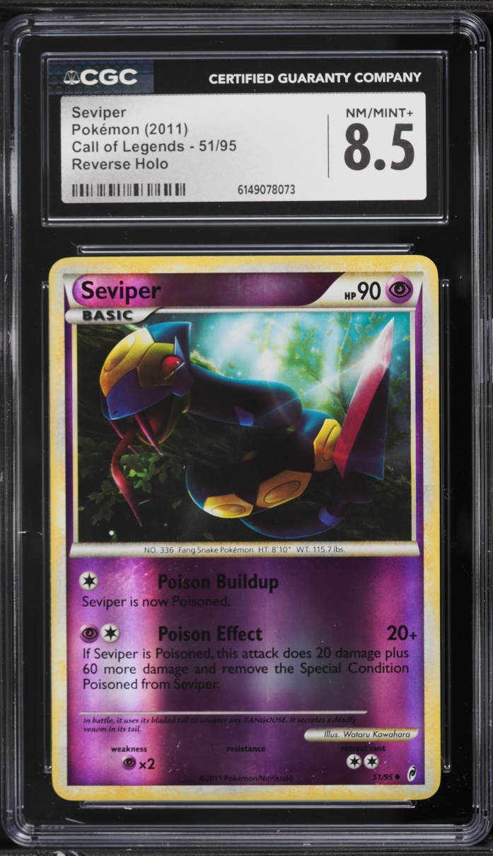 2011 Pokemon Call Of Legends Reverse Holo Seviper #51 CGC 8.5 NM-MT+
