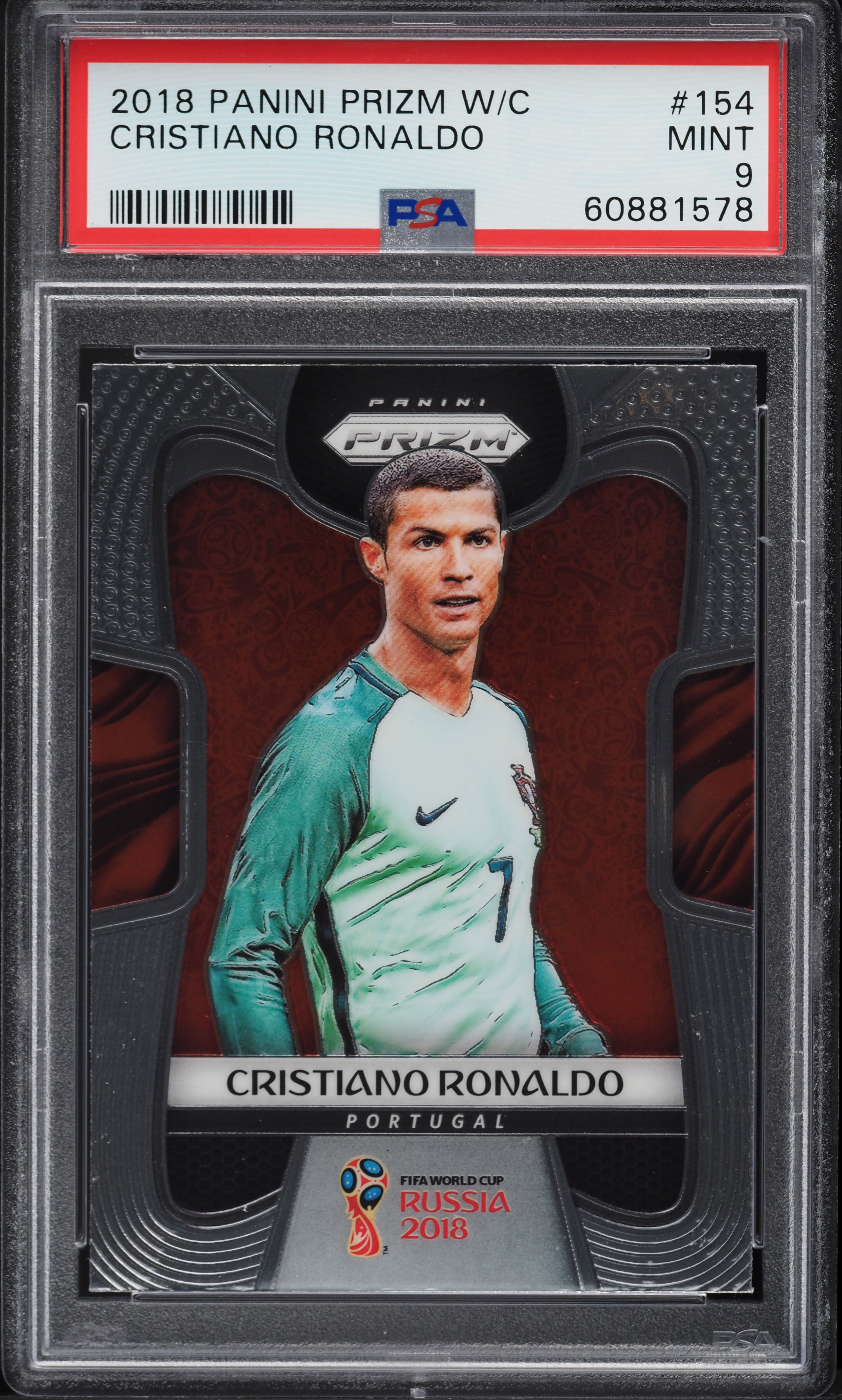 2018 Panini Prizm World Cup Cristiano Ronaldo #154 PSA 9