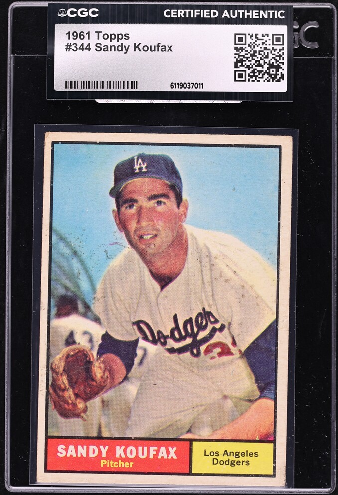 1961 Topps Sandy Koufax #344 CGC AUTH