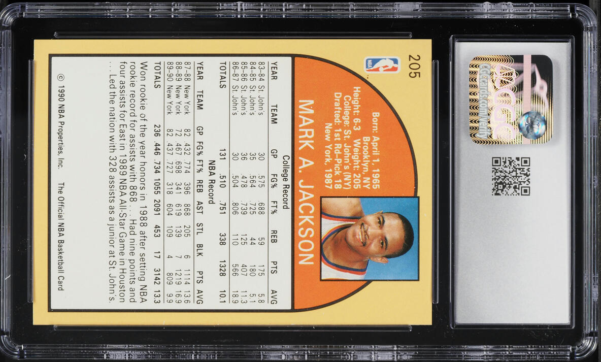 1990 Hoops Mark Jackson #205 CGC 8 NM-MT