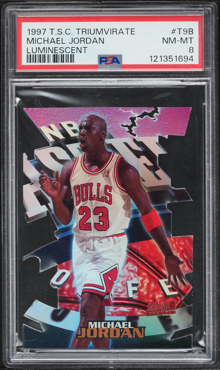 1997 Stadium Club Triumvirate Luminescent Michael Jordan #T9B PSA 8 NM-MT