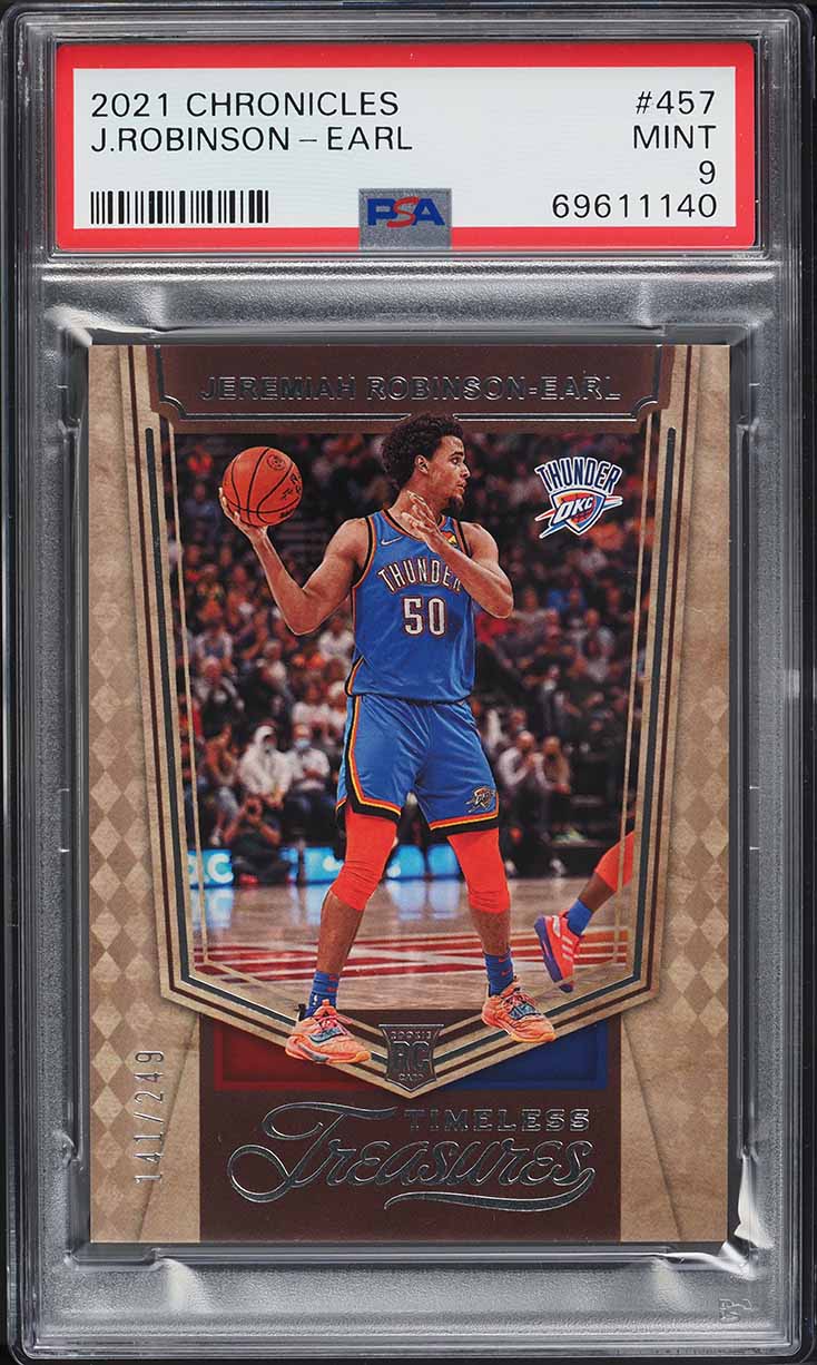 2021 Panini Chronicles Timeless Treasures Jeremiah Robinson-Earl RC /249 PSA 9 - Main Image