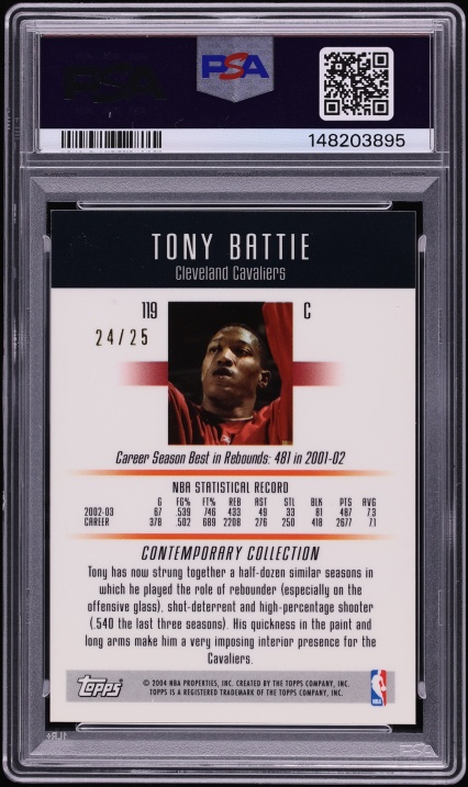 2003 Topps Contemporary Collection Gold Tony Battie /25 #119 PSA 8 NM-MT