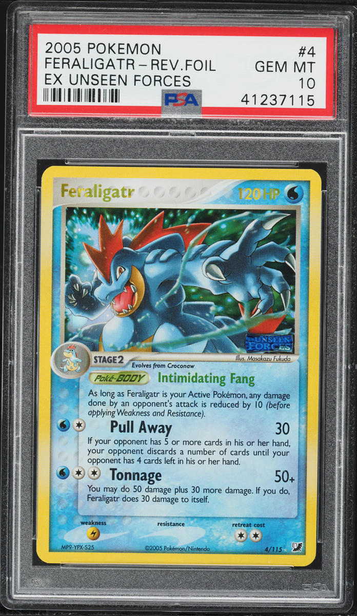 2005 Pokemon EX Unseen Forces Reverse Holo Feraligatr #4 PSA 10 GEM MINT