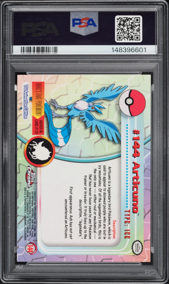 2000 Topps Chrome Pokemon TV Series 2 Articuno #144 PSA 10 GEM MINT