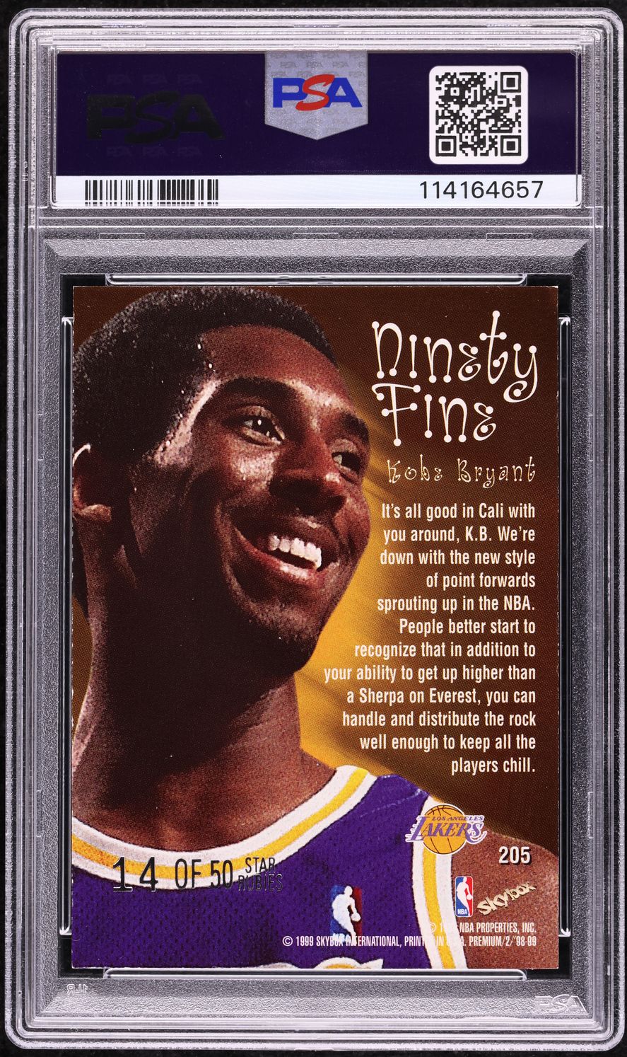 1998 Skybox Premium Star Rubies Kobe Bryant /50 #205 PSA 7 NRMT