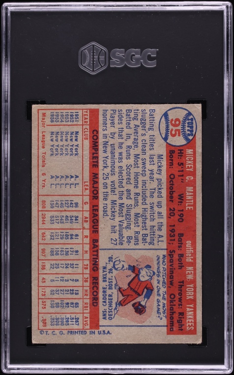1957 Topps Mickey Mantle #95 SGC 1 PR