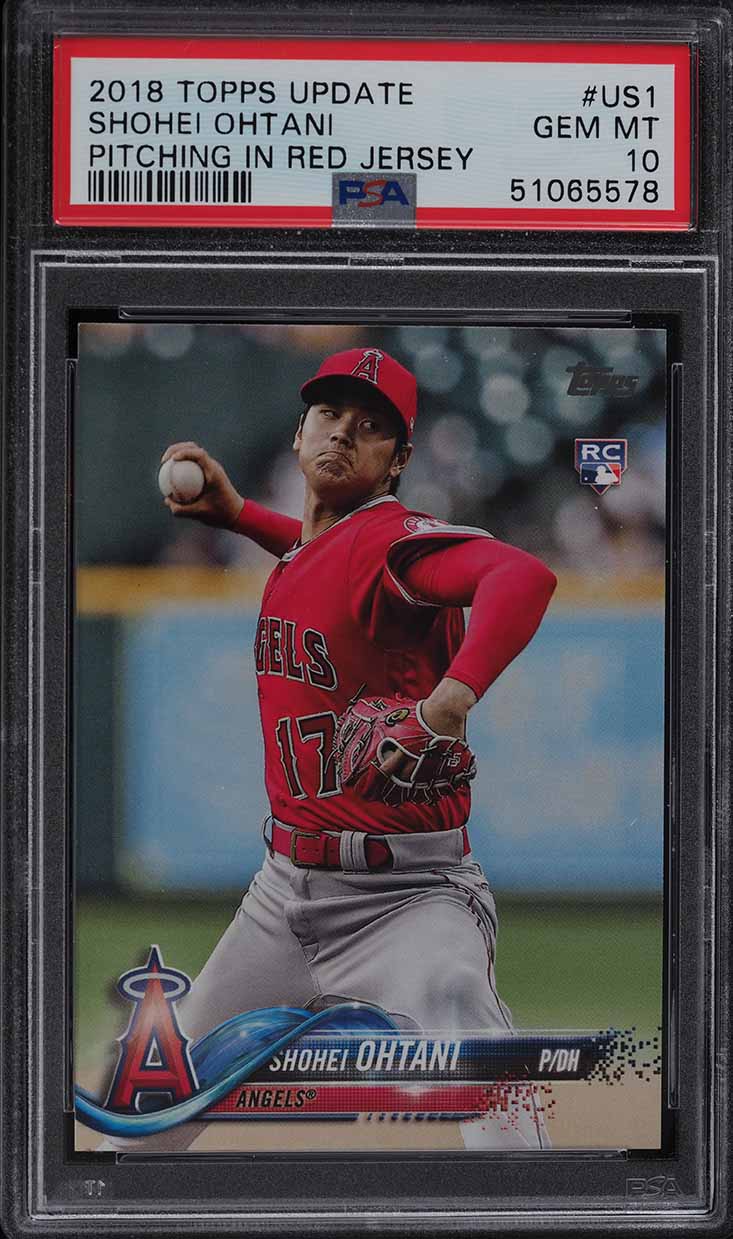 2018 Topps Update Pitching In Red Jersey Shohei Ohtani ROOKIE #US1 PSA 10 GEM MINT