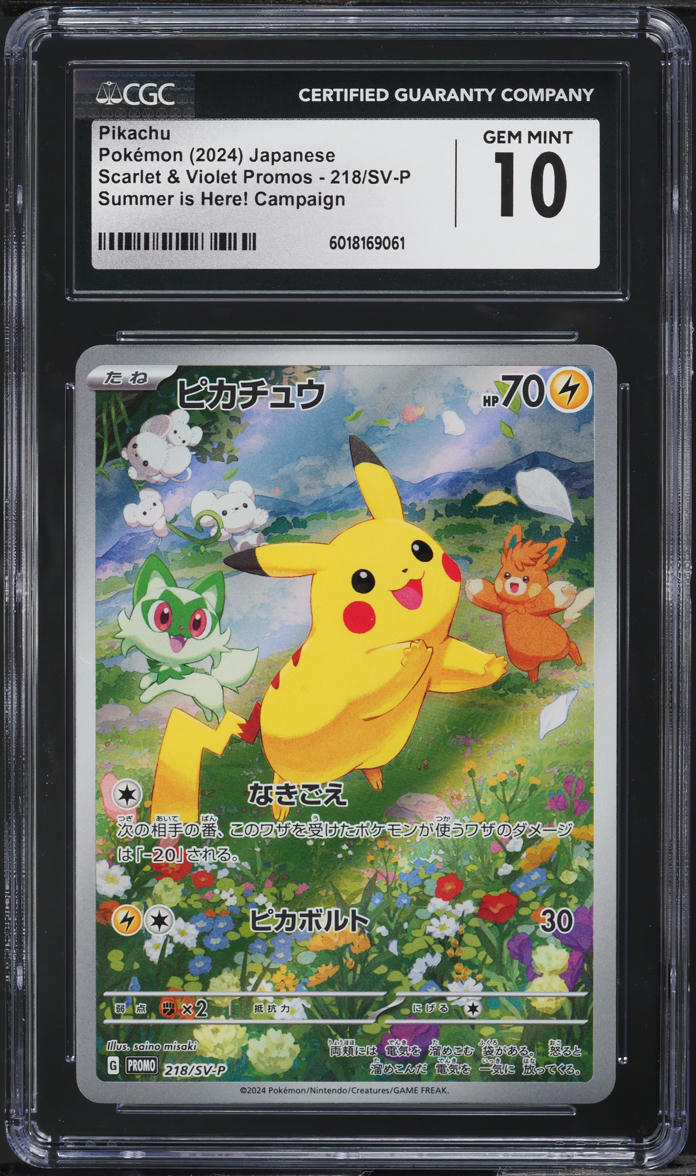 2024 Pokemon Japanese SV Promos Summer is Here! Campaign Pikachu #218 CGC 10 GEM
