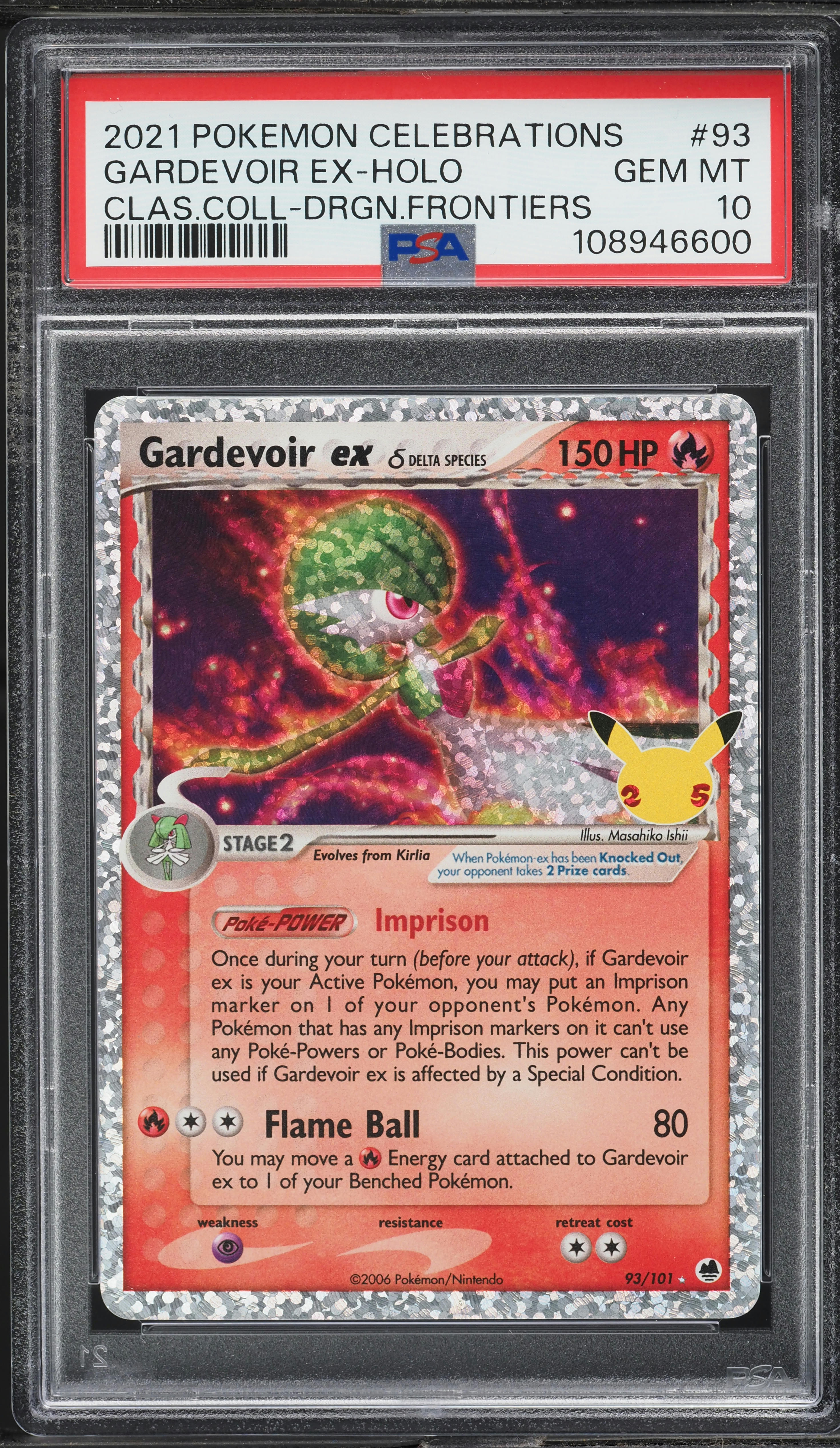 2021 Pokemon SWSH Celebrations Classic Collection Holo Gardevoir ex #93 PSA 10
