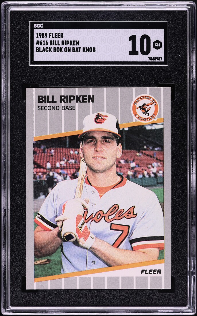 1989 Fleer Bill Ripken ROOKIE, BLACK BOX #616 SGC 10 GEM MINT on ...