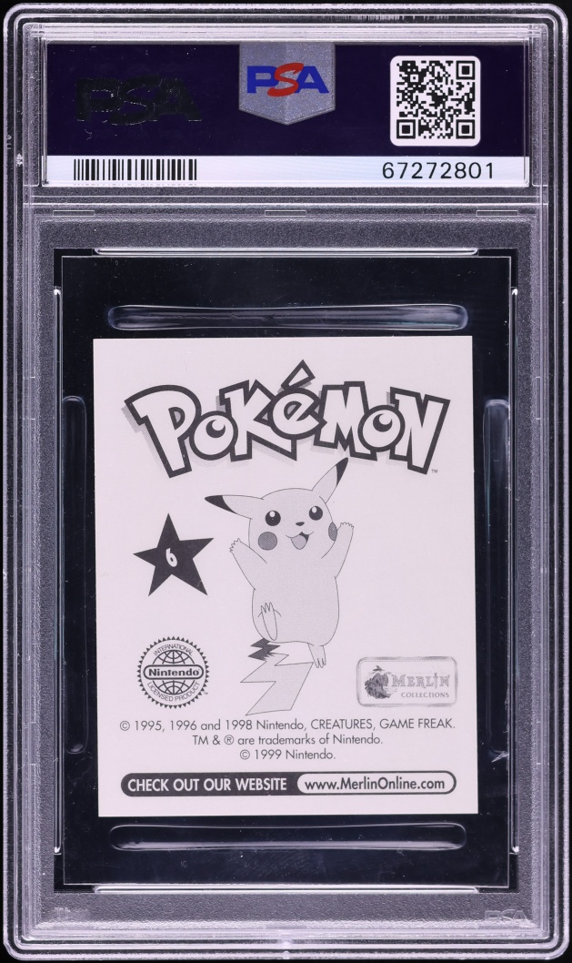 1999 Pokemon Merlin Stickers Charizard #6 PSA 10 GEM MINT